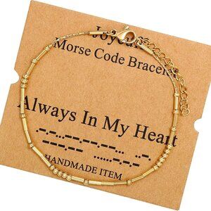 Inspirational Morse Code Bracelet Stainless Steel Adjustable Women Gifts